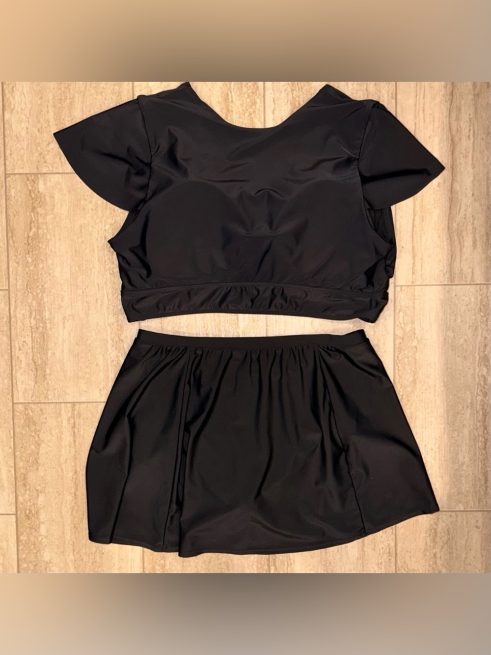 TORRID Wireless Flutter Sleeve Bikini Top & Skirt -Top- Size 3 Bottom Size 2 - Picture 3 of 14